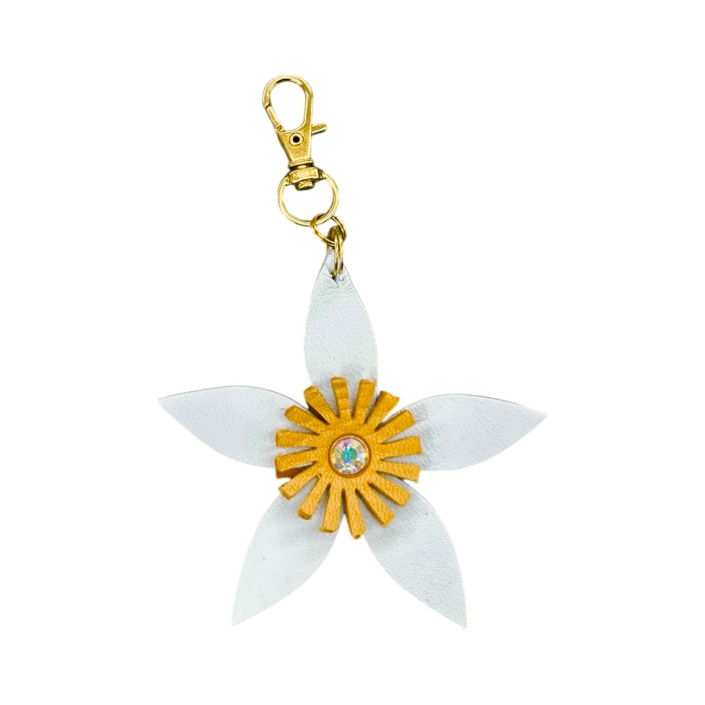 Edelweiss Flower Leather Purse Charm