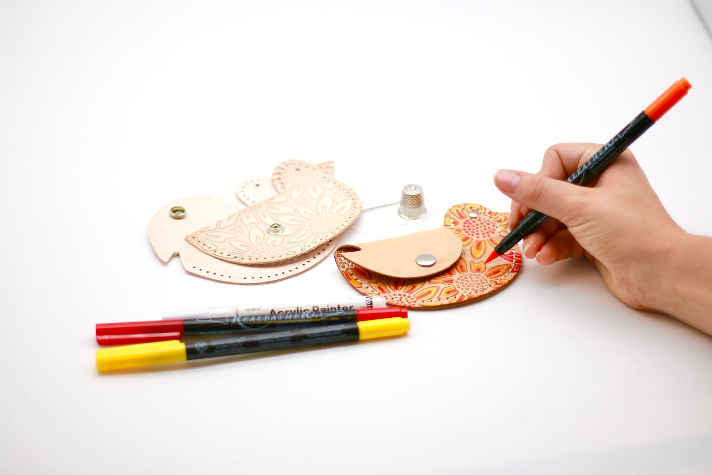 Sunflower DIY Leather Bird Coin Purse