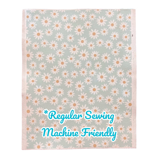 Lamb Leather Crafting Sheet in Boho Daisy 8 1/2" By 11"