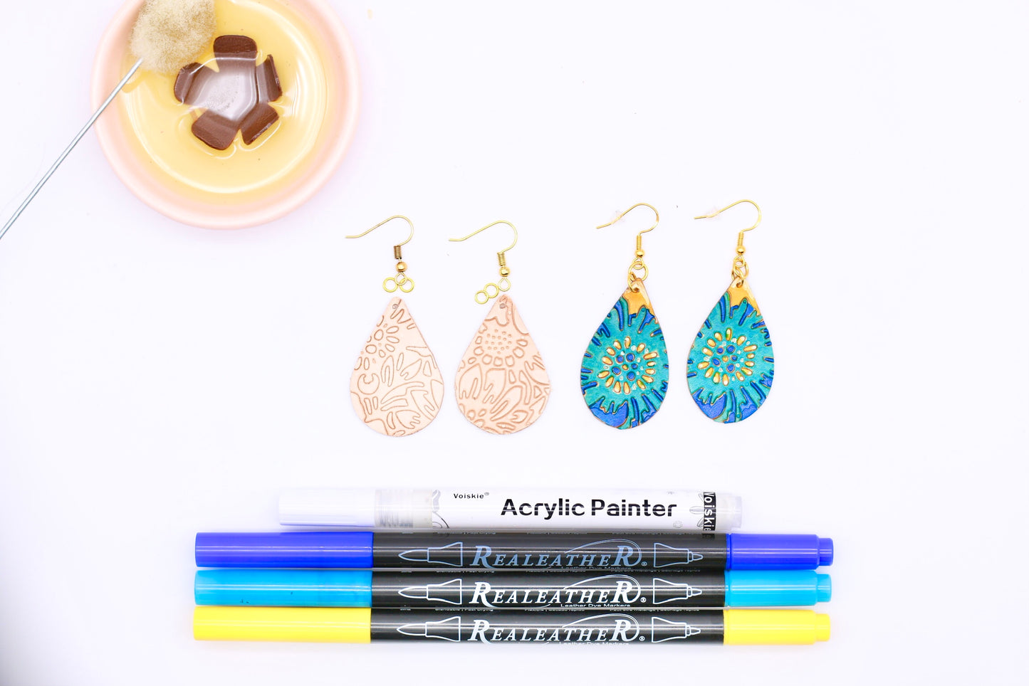 DIY Leather Earing: We Start it, You Finish it! Teardrop, Markerific Kit