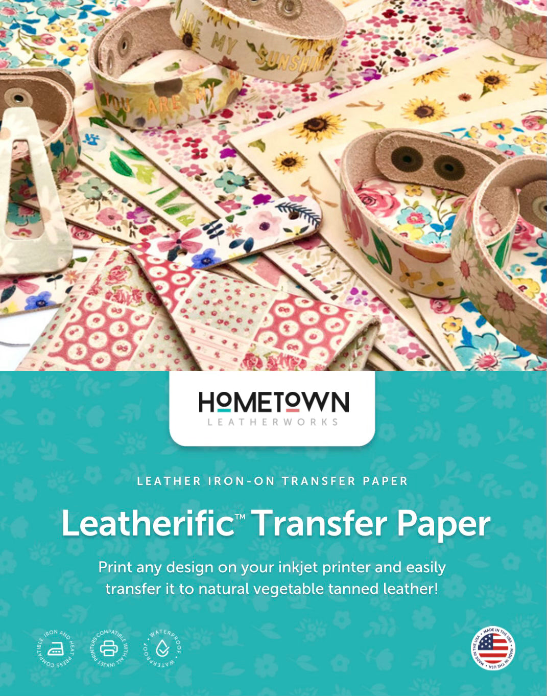 Leatherific Transfer Paper and Veg Tan Leather Bundle 8 1/2" By 11"