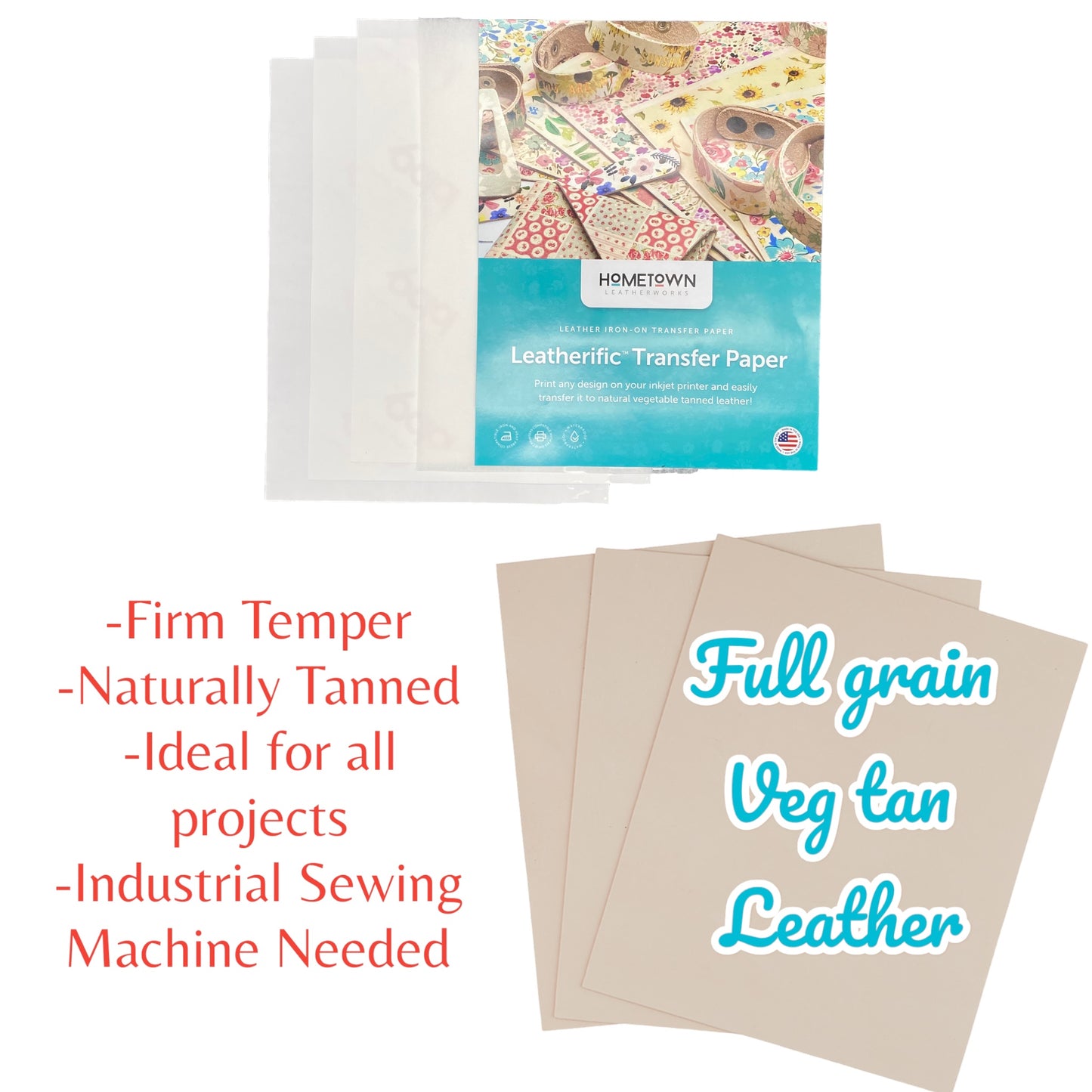 Leatherific Transfer Paper and Veg Tan Leather Bundle 8 1/2 By 11 –  Hometown Leatherworks