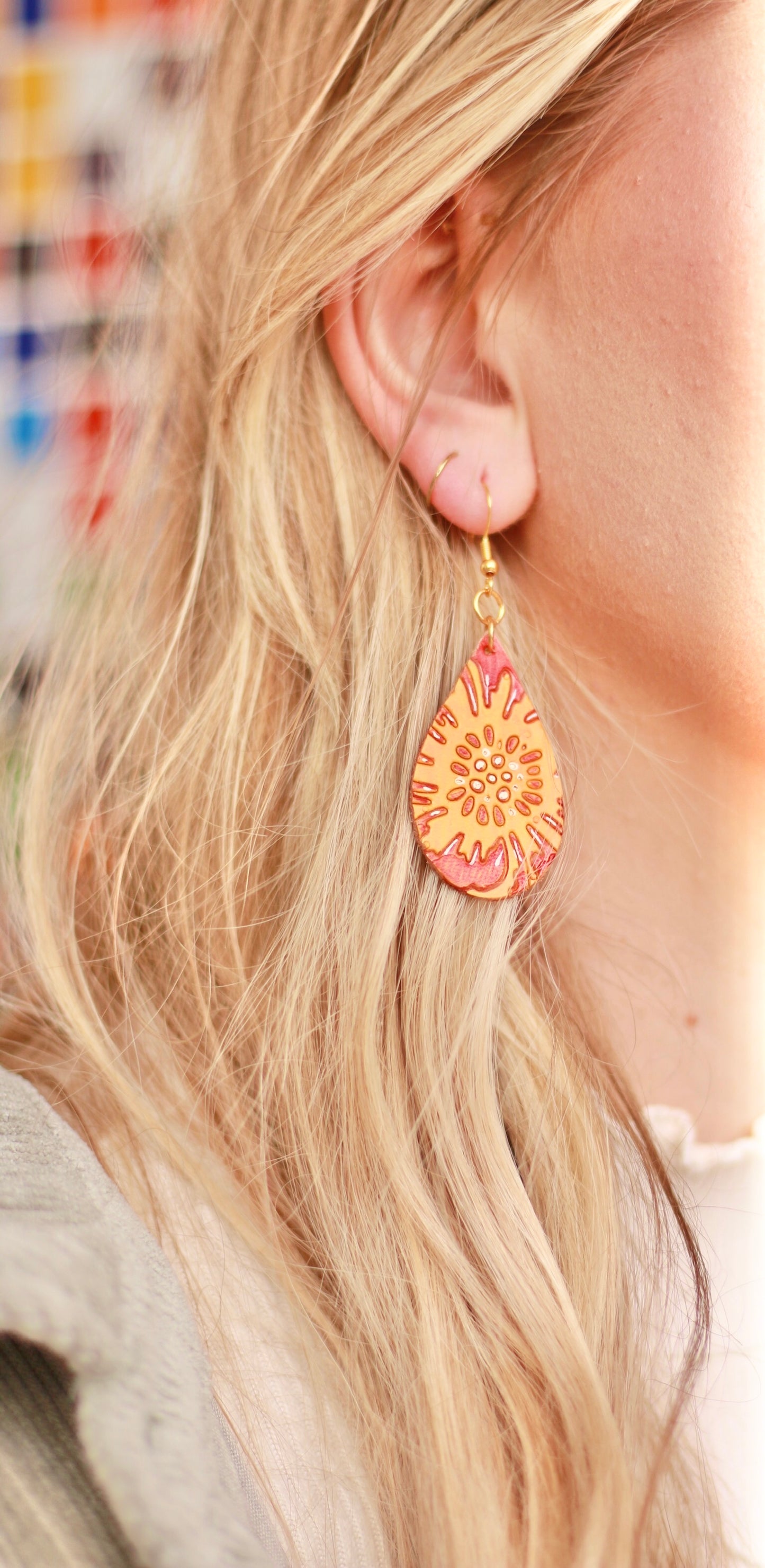DIY Leather Earing: We Start it, You Finish it! Teardrop, Markerific Kit