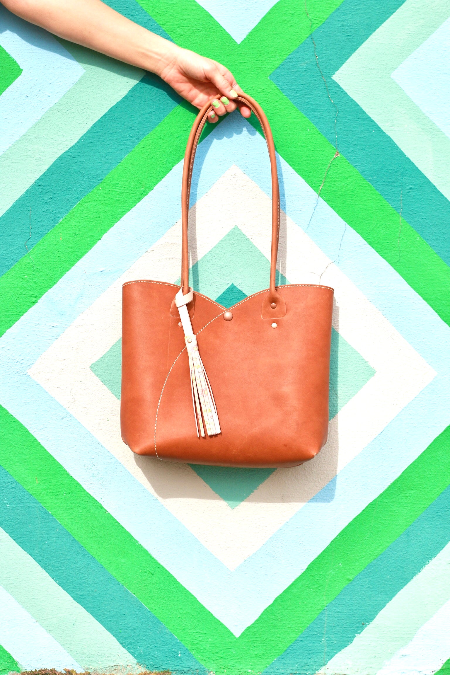 Leather Tulip Tote