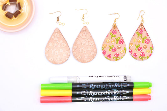 DIY Leather Earring: We Start it, You Finish it! Teardrop, Markerific Kit