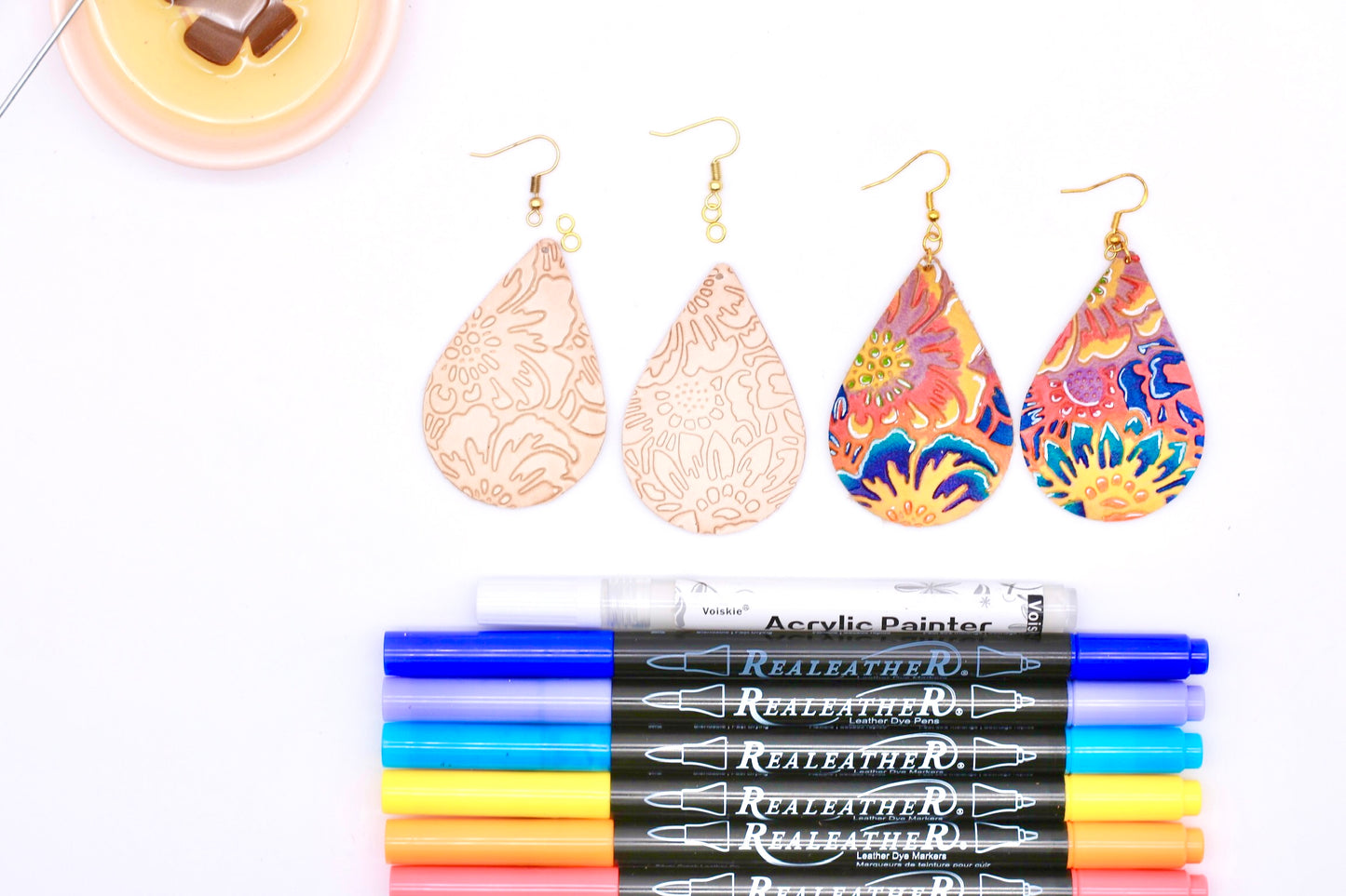 DIY Leather Earing: We Start it, You Finish it! Teardrop, Markerific Kit