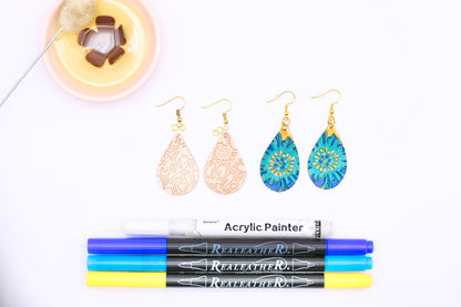 DIY Leather Earing: We Start it, You Finish it! Teardrop, Markerific Kit