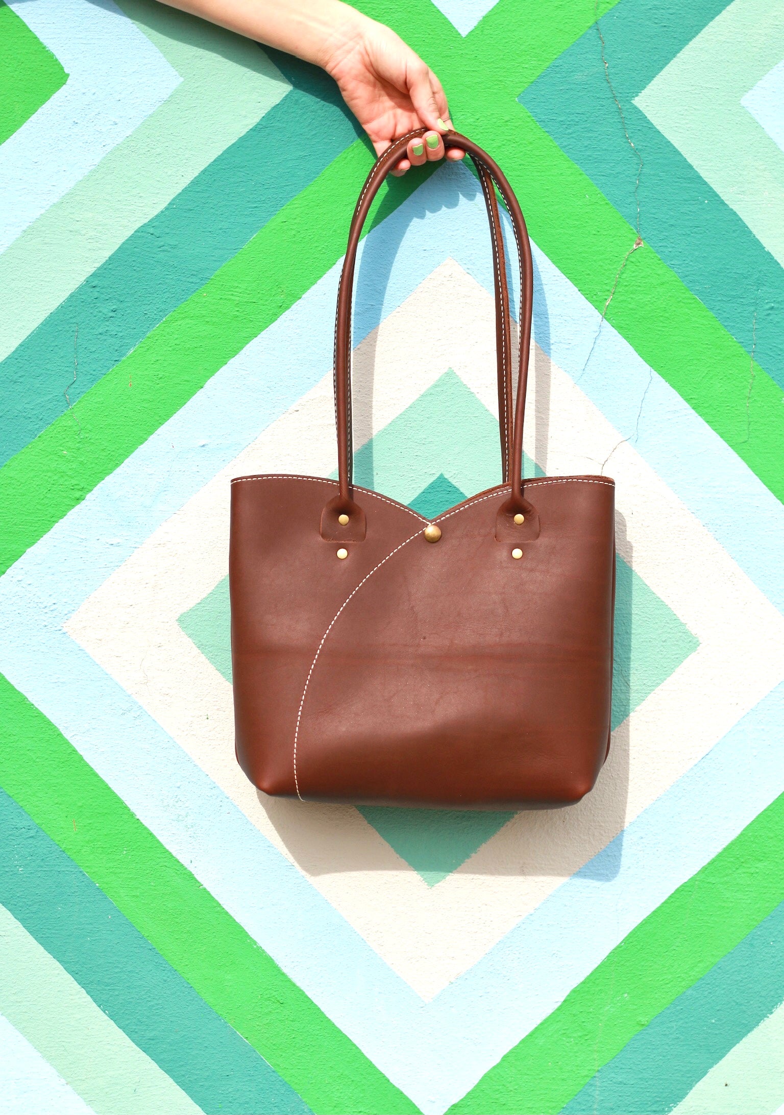 Leather Tulip Tote